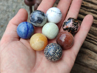 Polished Mixed Box Set of 12 Mini Gemstone Sphere - Sold Per Box - From World