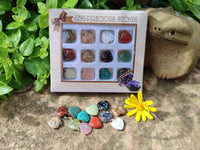 Polished Mixed Box Set of 12 Mini Gemstone Heart Pendants with Gold Clasp - Sold Per Box - From World