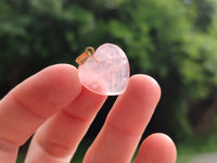 Polished Mixed Box Set of 12 Mini Gemstone Heart Pendants with Gold Clasp - Sold Per Box - From World