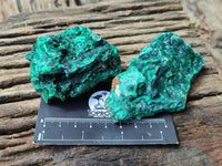 Natural Silky Malachite Specimens x 6 From Kasompe, Congo