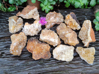 Natural Limonite Quartz Clusters x 12 From Solwezi, Zambia