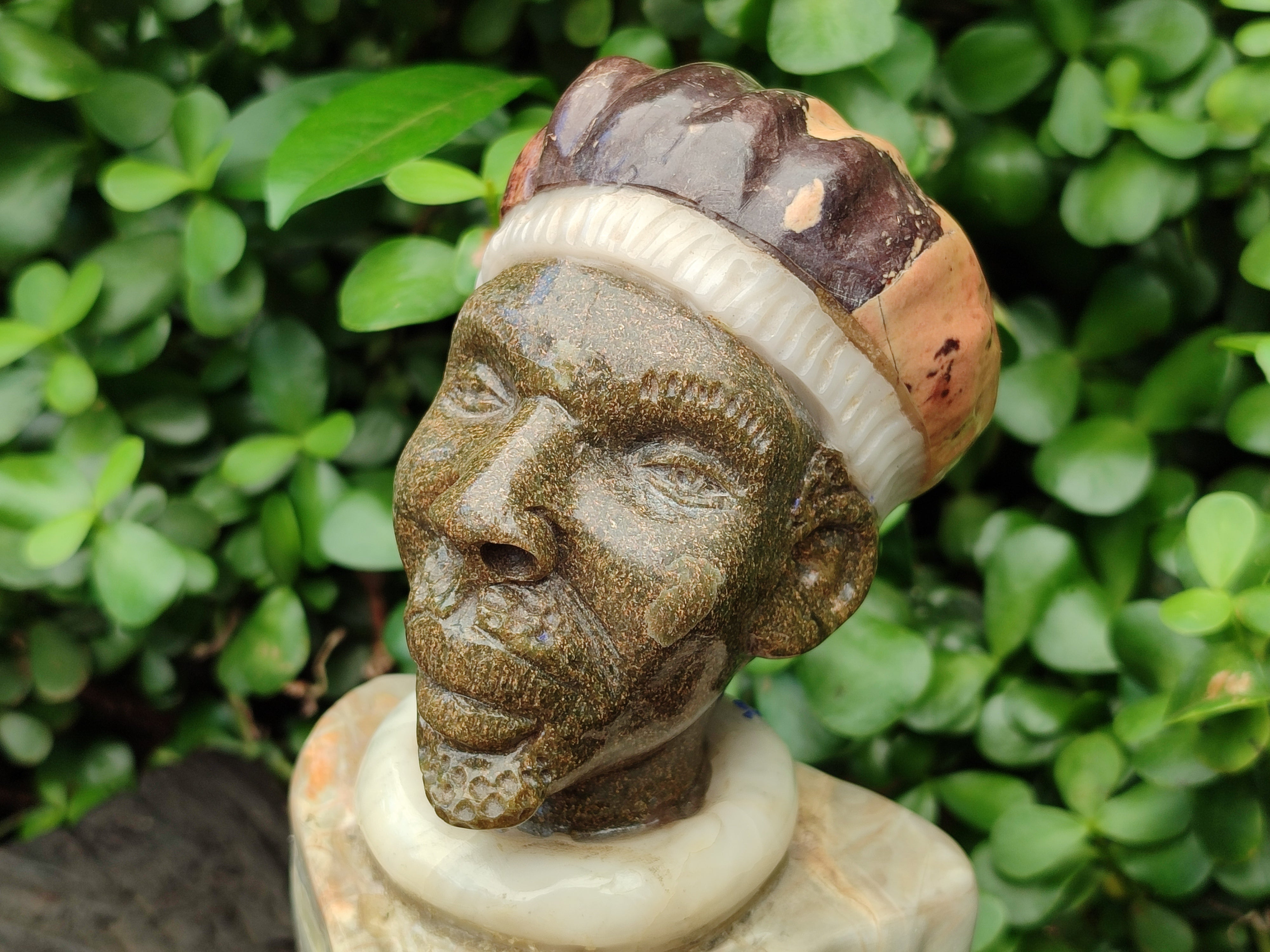 Hand Made African Bust Stone Sculpture x 1 From Zimbabwe