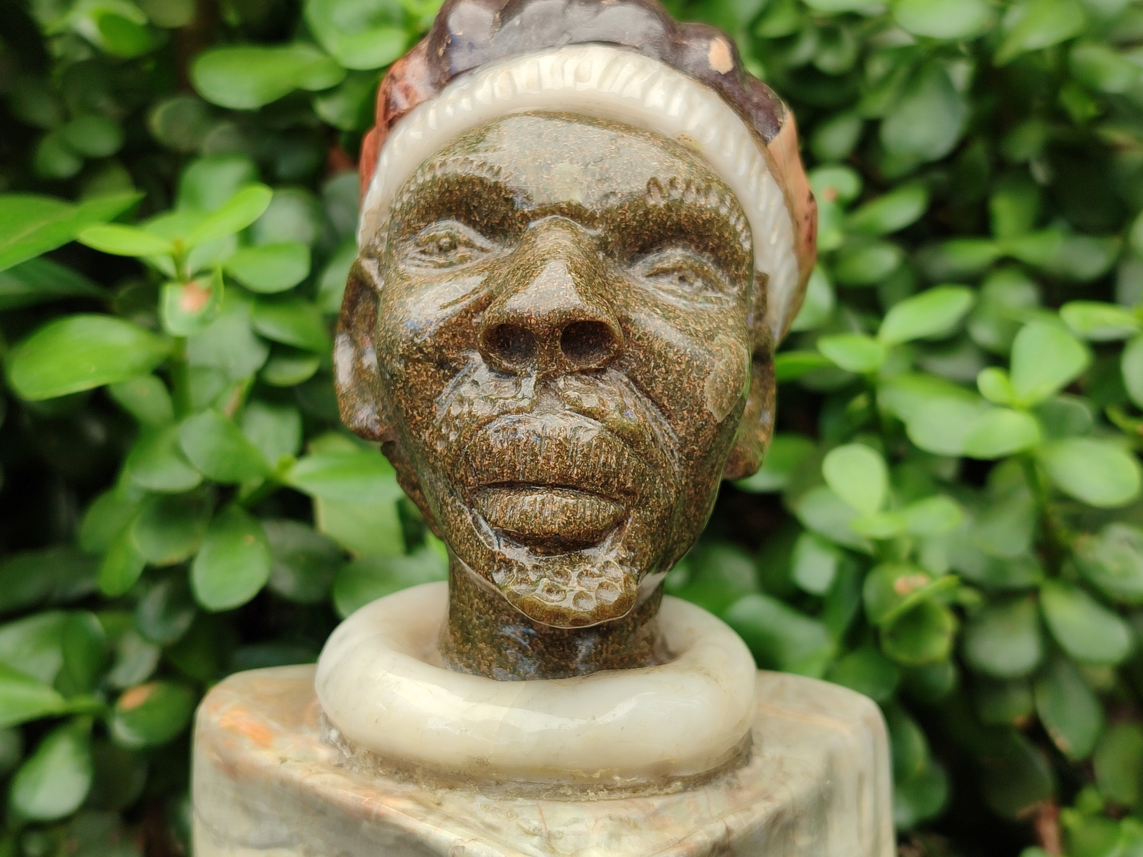 Hand Made African Bust Stone Sculpture x 1 From Zimbabwe