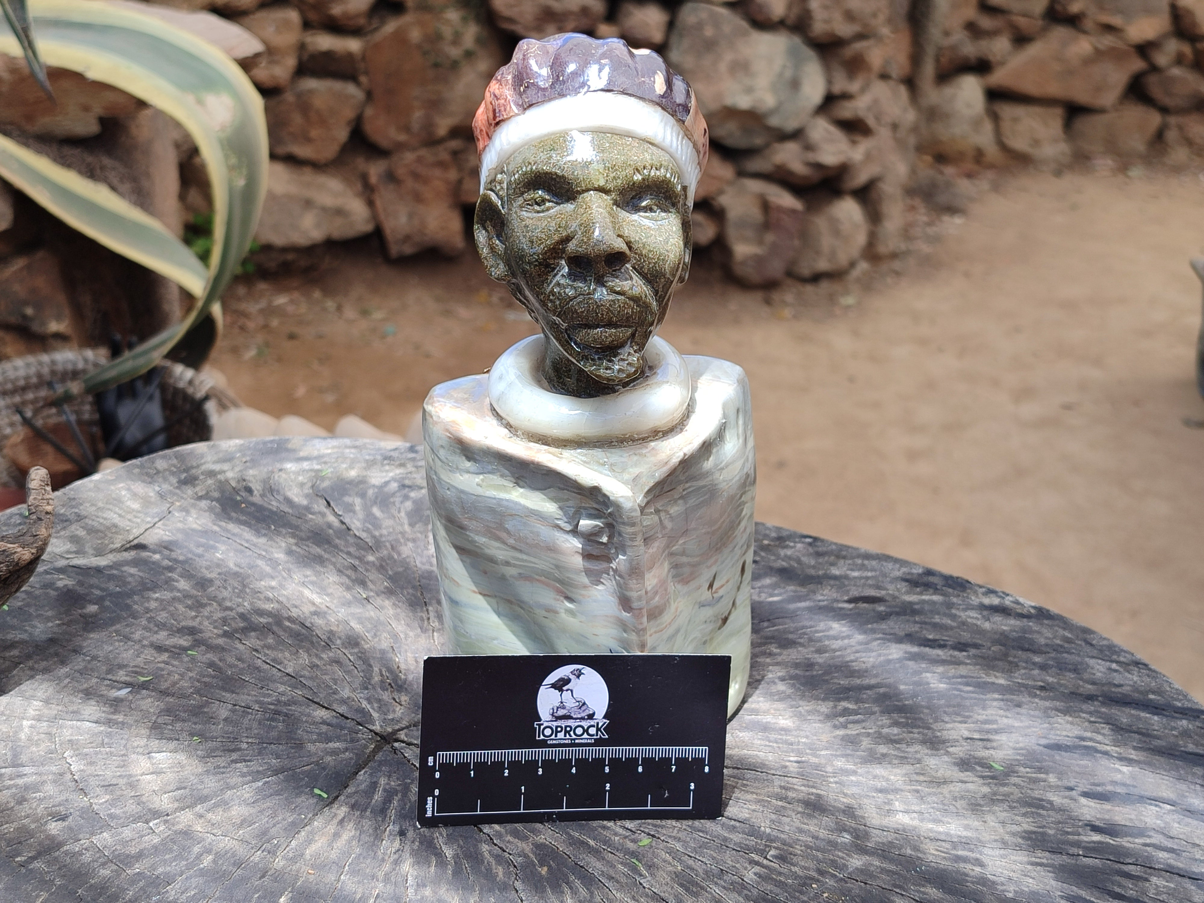 Hand Made African Bust Stone Sculpture x 1 From Zimbabwe