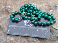 Polished Malachite Ball Shaped 8 mm Beaded Necklace - Sold Per Item- From Congo