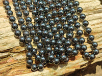 Polished Silver Hematite Ball Shaped Beaded Necklace - Sold Per Item - From China