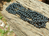 Polished Silver Hematite Ball Shaped Beaded Necklace - Sold Per Item - From China