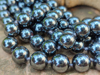 Polished Silver Hematite Ball Shaped Beaded Necklace - Sold Per Item - From China