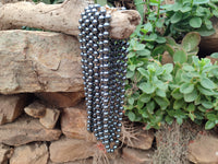 Polished Silver Hematite Ball Shaped Beaded Necklace - Sold Per Item - From China