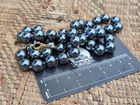 Polished Silver Hematite Ball Shaped Beaded Necklace - Sold Per Item - From China