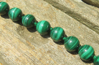 Polished Large Malachite Ball Shaped Beaded Necklace - Sold Per Item- From Congo