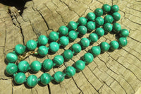 Polished Large Malachite Ball Shaped Beaded Necklace - Sold Per Item- From Congo