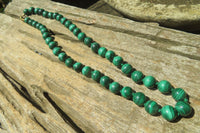 Polished Large Malachite Ball Shaped Beaded Necklace - Sold Per Item- From Congo