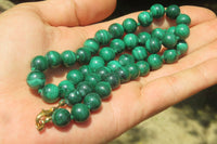 Polished Large Malachite Ball Shaped Beaded Necklace - Sold Per Item- From Congo