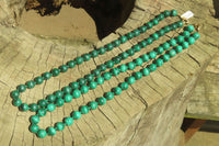 Polished Large Malachite Ball Shaped Beaded Necklace - Sold Per Item- From Congo