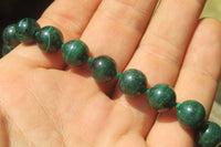 Polished Large Malachite Ball Shaped Beaded Necklace - Sold Per Item- From Congo