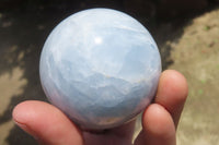 Polished Medium Blue Calcite Spheres - Sold per Item - From Madagascar