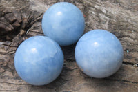 Polished Medium Blue Calcite Spheres - Sold per Item - From Madagascar