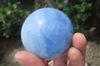 Polished Medium Blue Calcite Spheres - Sold per Item - From Madagascar