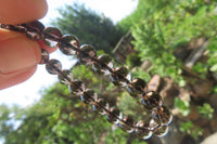 Polished Clear Smokey Quartz Beaded Stretch Bracelet - Sold Per Item - From Madagascar