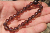 Polished Clear Smokey Quartz Beaded Stretch Bracelet - Sold Per Item - From Madagascar