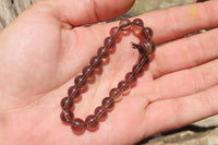 Polished Clear Smokey Quartz Beaded Stretch Bracelet - Sold Per Item - From Madagascar