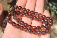 Polished Clear Smokey Quartz Beaded Stretch Bracelet - Sold Per Item - From Madagascar