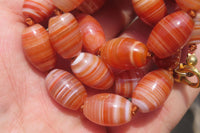 Polished Red Striped Tibetan Agate Beaded Necklace - Sold Per Item - From Tibet