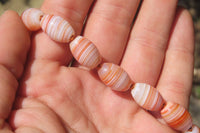 Polished Red Striped Tibetan Agate Beaded Necklace - Sold Per Item - From Tibet