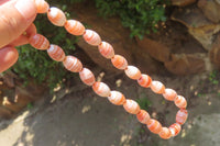 Polished Red Striped Tibetan Agate Beaded Necklace - Sold Per Item - From Tibet