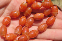 Polished Red Striped Tibetan Agate Beaded Necklace - Sold Per Item - From Tibet