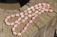 Polished Red Striped Tibetan Agate Beaded Necklace - Sold Per Item - From Tibet