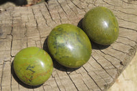 Polished Green Opal Palm Stones x 20 From Madagascar