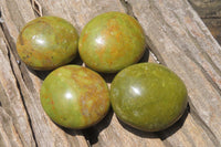 Polished Green Opal Palm Stones x 20 From Madagascar