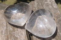 Polished Clear Quartz Gemstone Hearts x 12 From Madagascar