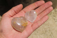 Polished Clear Quartz Gemstone Hearts x 12 From Madagascar