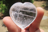 Polished Clear Quartz Gemstone Hearts x 12 From Madagascar