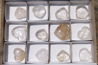 Polished Clear Quartz Gemstone Hearts x 12 From Madagascar