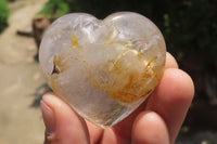 Polished Clear Quartz Gemstone Hearts x 12 From Madagascar