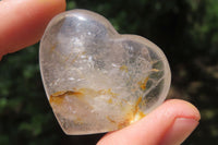 Polished Clear Quartz Gemstone Hearts x 12 From Madagascar