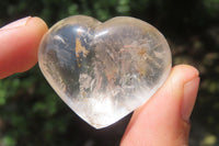 Polished Clear Quartz Gemstone Hearts x 12 From Madagascar