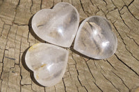 Polished Clear Quartz Gemstone Hearts x 12 From Madagascar