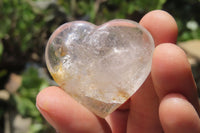 Polished Clear Quartz Gemstone Hearts x 12 From Madagascar