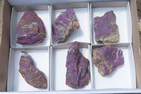 Natural Metallic Purpurite Cobbed Specimens x 6 From Erongo, Namibia