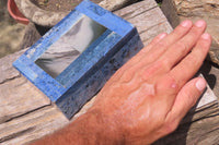 Hand Made Dumortierite Jewellery Box x 1 From Mozambique