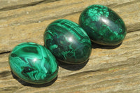 Polished Large Solid Flower Banded Malachite Gemstone Eggs - Sold Per Item - From Congo