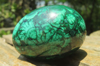 Polished Large Solid Flower Banded Malachite Gemstone Eggs - Sold Per Item - From Congo