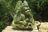 Hand Made Green Verdite Royal African Sculpture x 1 From Zimbabwe