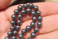 Polished Silver Hematite Beaded Necklace - Sold Per Item - From China