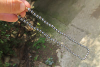 Polished Silver Hematite Barrel Beaded Necklace - Sold Per Item - From China